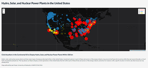 Hydro, Solar, and Nuclear Power Plants in the United States